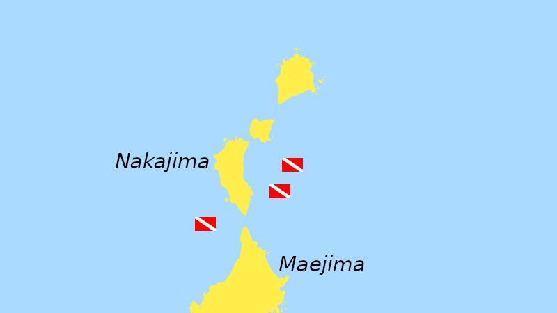 nakajima kerama islands scuba dive map