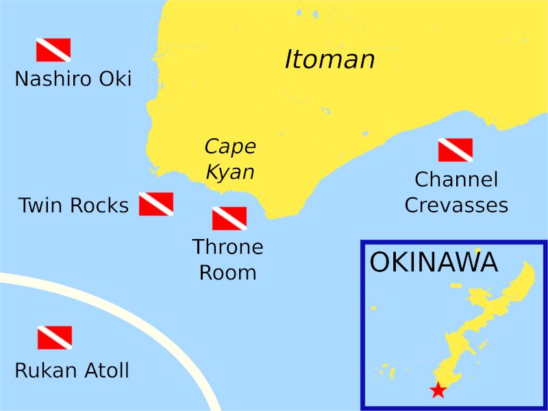 dive sites map itoman okinawa