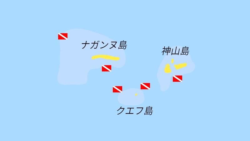chibishi kerama islands scuba dive map