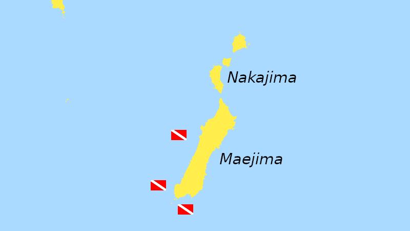 maejima kerama islands scuba dive map