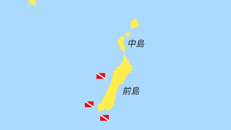 maejima kerama islands scuba dive map