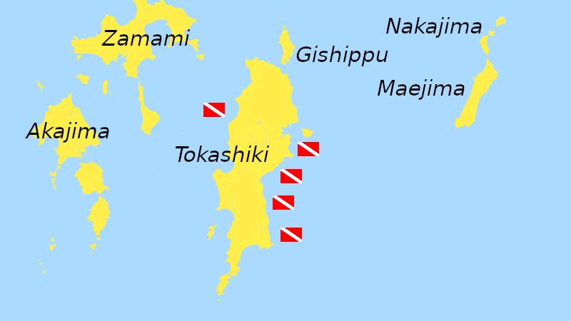 tokashiki kerama islands scuba dive map