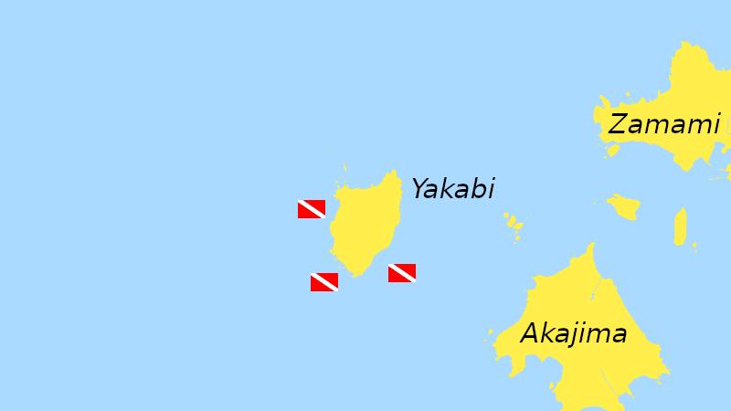 yakabi kerama islands scuba dive map